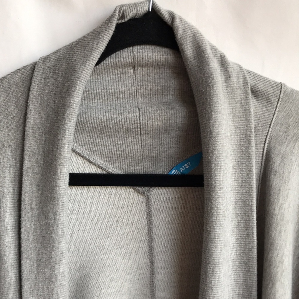 AT&T gray open front super soft medium weight cardigan, L - Picture 2 of 11